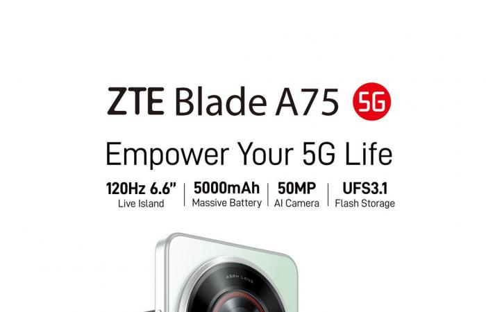 ZTE تطرح هاتفها الذكي الجديد Blade A75 5G